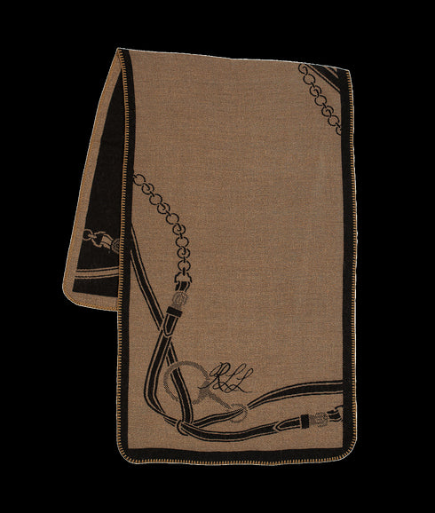 Belting-motif Jacquard Blanket Scarf - Multi