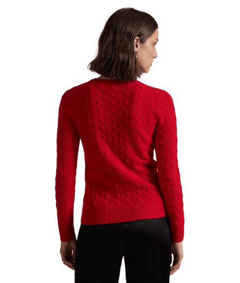 Cable-knit Wool-cashmere Sweater - Red