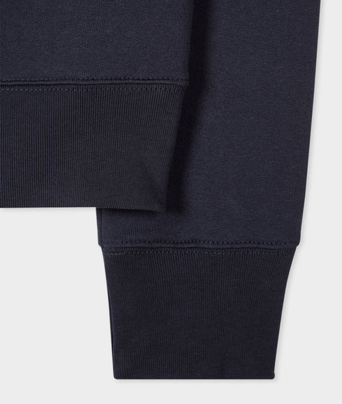 Zebra Logo Zip-Neck Sweatshirt - Navy
