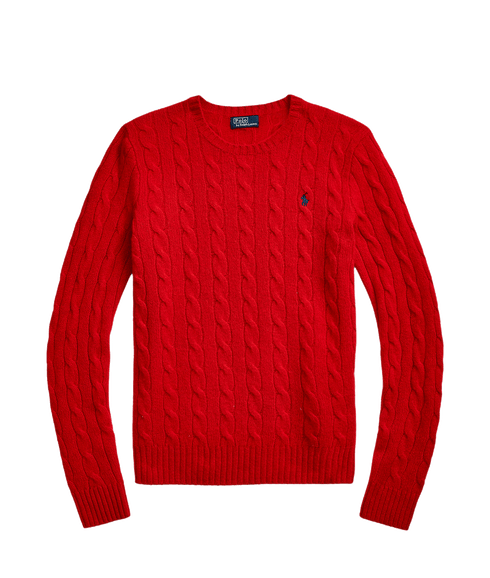 Cable-knit Wool-cashmere Sweater - Red