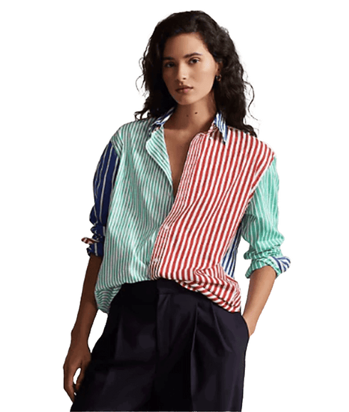 Oversize Striped Cotton Fun Shirt - Multi
