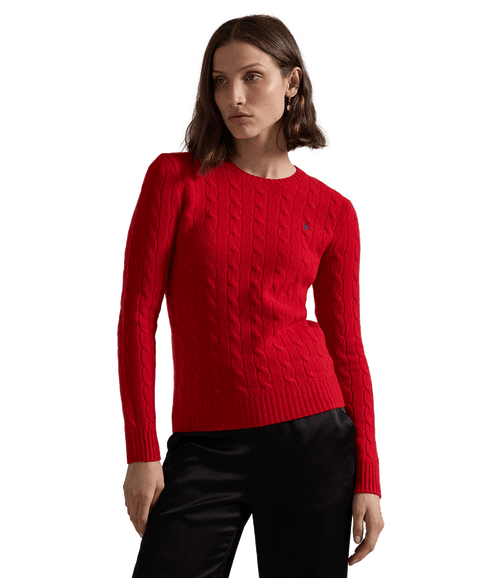 Cable-knit Wool-cashmere Sweater - Red