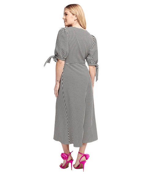Mono Stripe Midaxi Dress by Vogue Williams - Multi