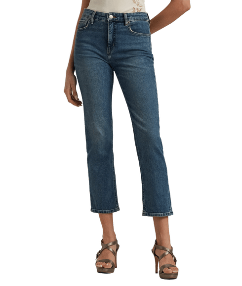 High-rise Straight Ankle Jean - Blue