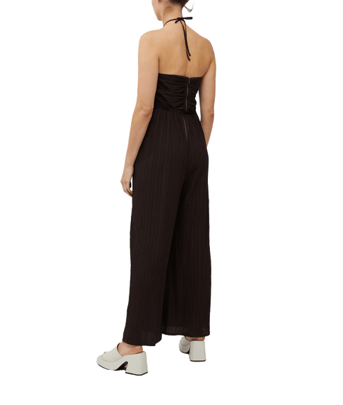 Bonny Pleated Strappy Halterneck Jumpsuit - Brown