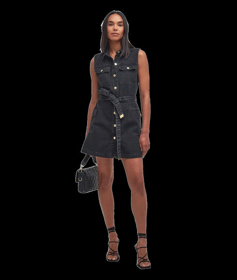Tamsin Denim Mini Dress - Black