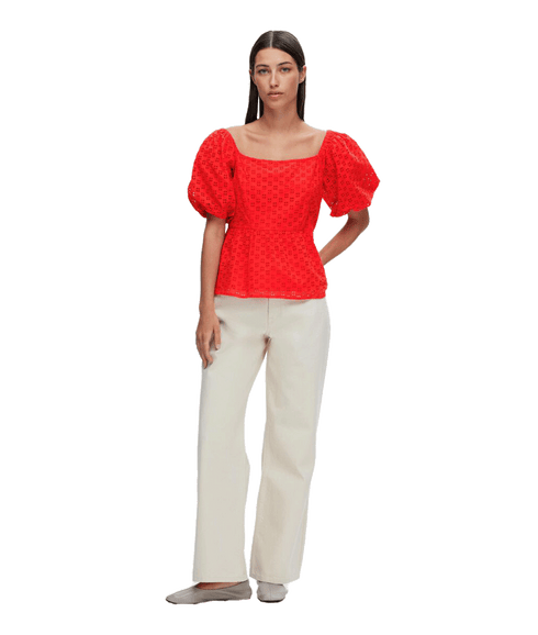 Off-shoulder Top - Red