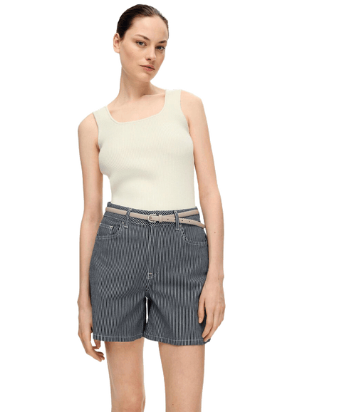 Ribbed Tank Top - Beige