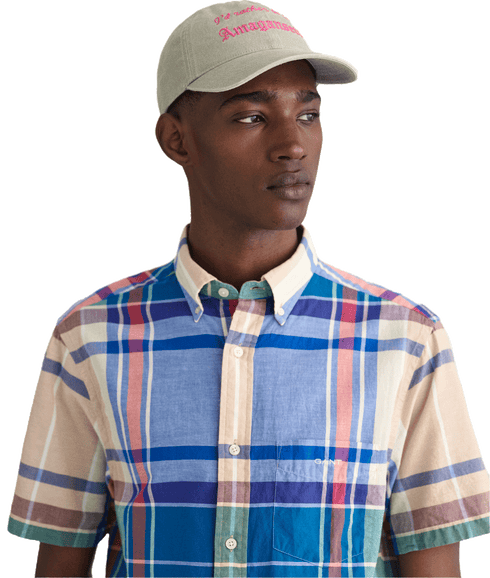 Regular Fit Indian Madras Short Sleeve Shirt - Multi