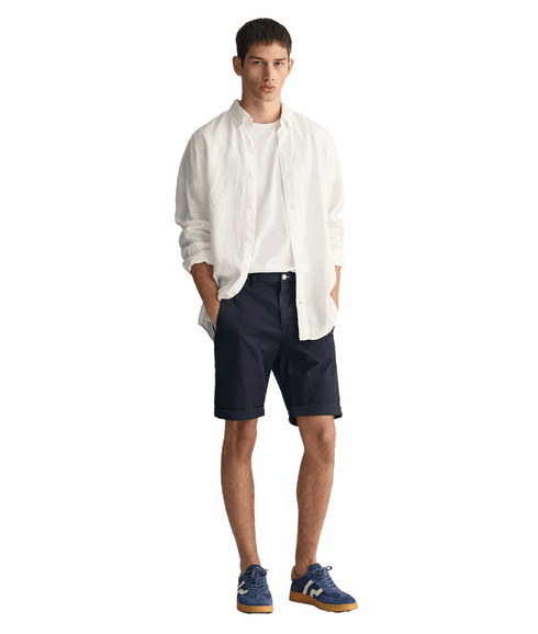 Slim Fit Sunfaded Shorts - Navy