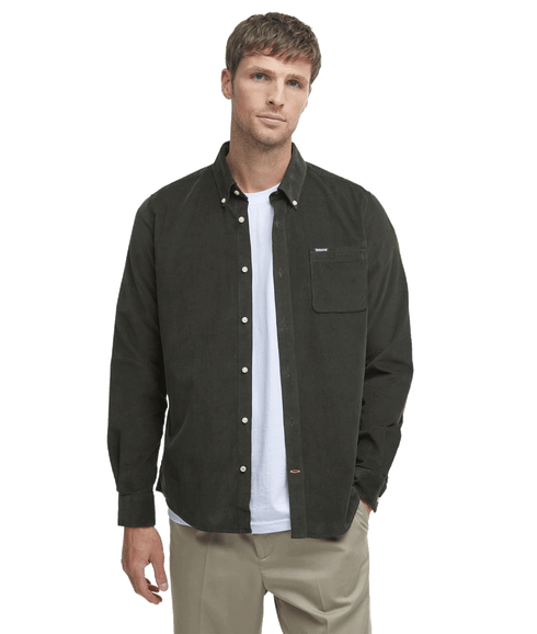 Ramsey Tailored Cord Shirt - Forest