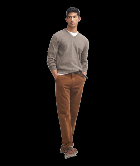 Stretch Cord Tailored Trousers - Brown