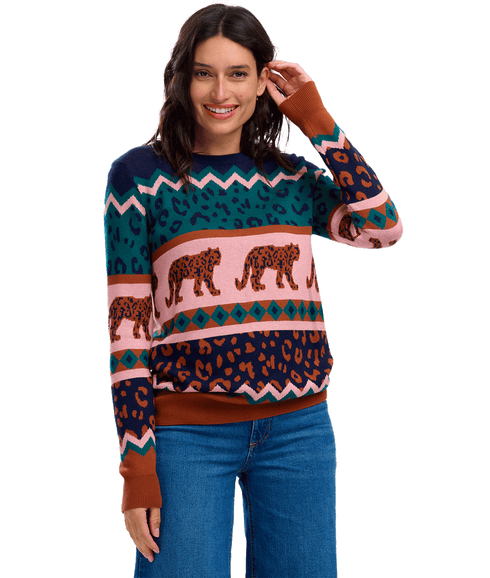 Rosie Leopard Love Crew Jumper - Mutli