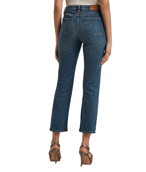 High-rise Straight Ankle Jean - Blue