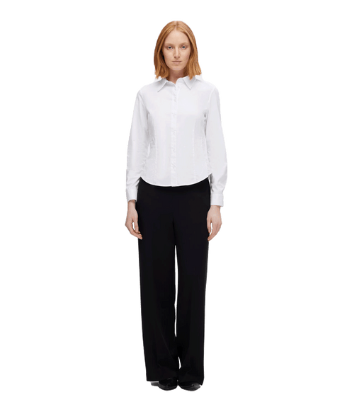 Long Sleeve Fitted Shirt - White