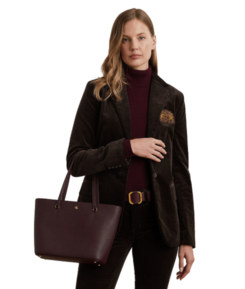 Crosshatch Leather Medium Karly Tote - Red
