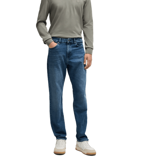 Maine Regular-fit Jeans in Mid-blue Comfort-stretch Denim - Blue
