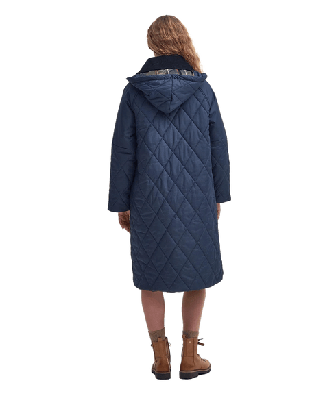 Cookston Longline Quilted Jacket - Navy