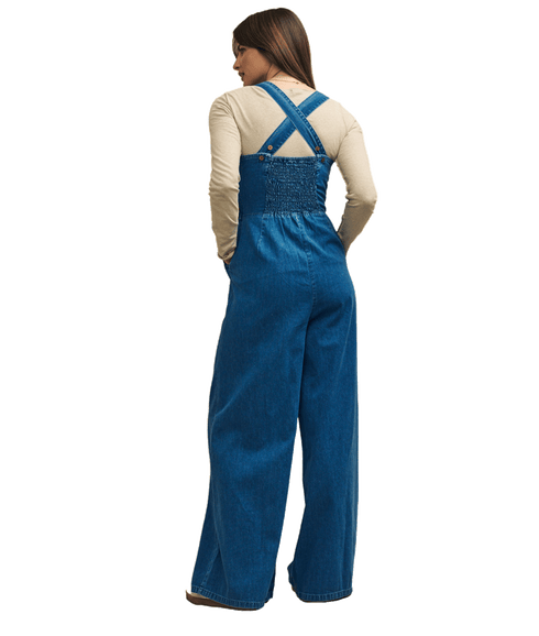 Fearne Cotton Mid Wash Denim Jumpsuit - Blue