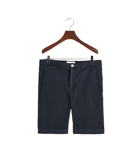 Slim Fit Sunfaded Shorts - Navy