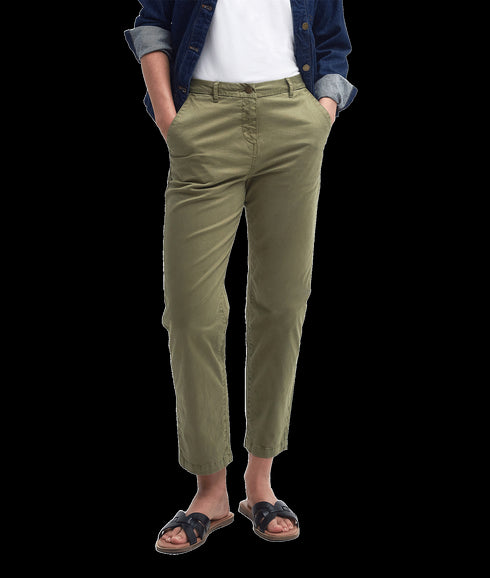 Cropped Chino Trousers - Green