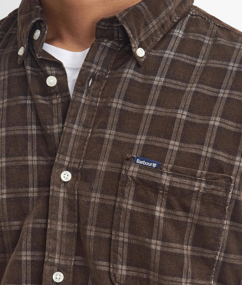 Harthill Tailored Long Sleeved Cord Shirt - Brown