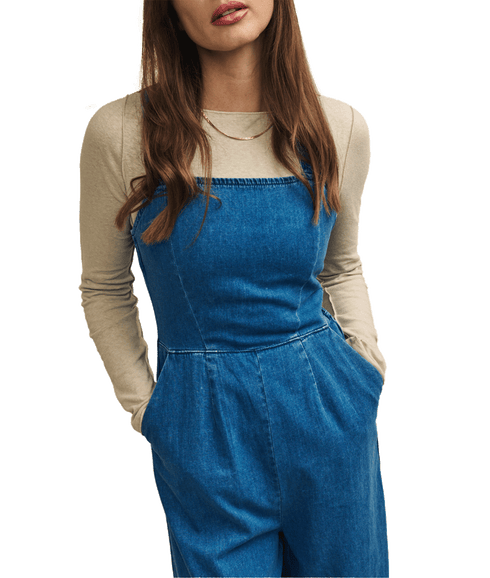 Fearne Cotton Mid Wash Denim Jumpsuit - Blue
