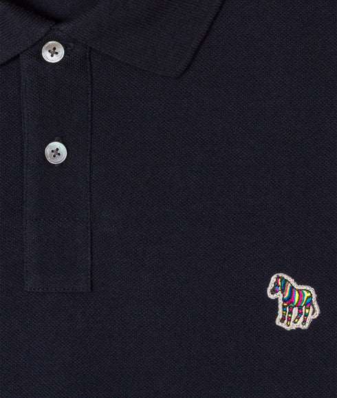 Cotton-Pique Zebra Polo Shirt - Navy