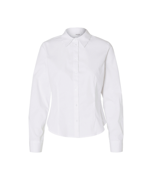 Long Sleeve Fitted Shirt - White