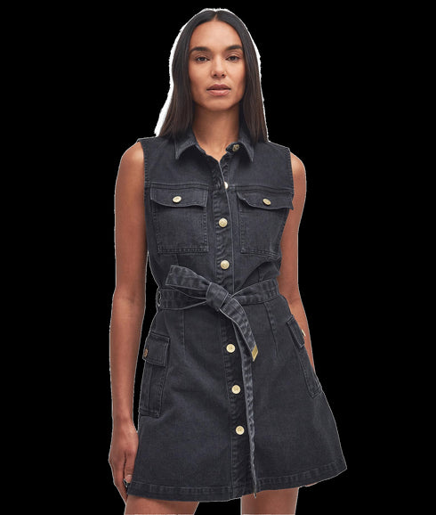 Tamsin Denim Mini Dress - Black