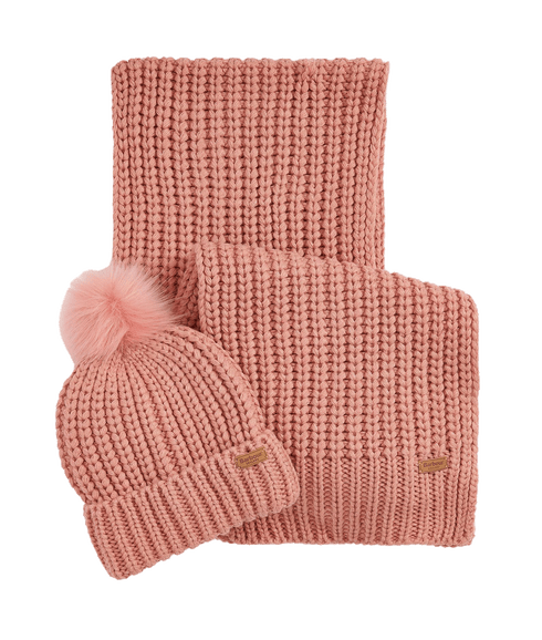 Saltburn Beanie & Scarf Gift Set - Pink