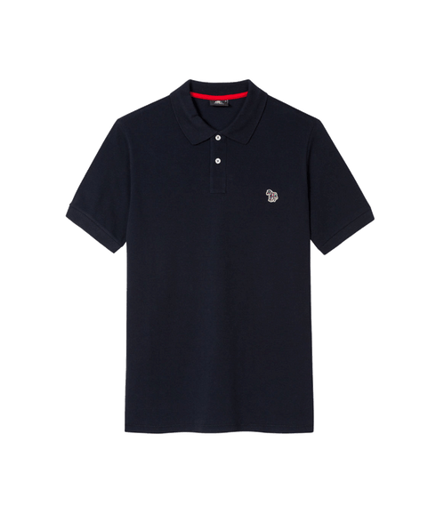 Cotton-Pique Zebra Polo Shirt - Navy