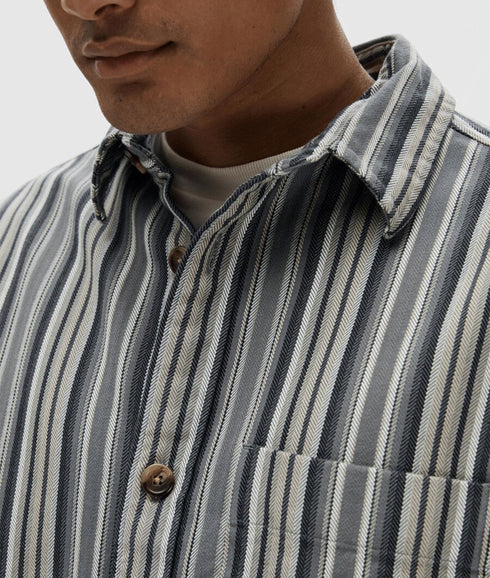Striped Cotton Overshirt - Multi