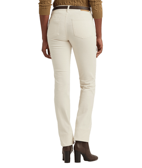 Stretch Corduroy Mid-rise Straight Pant - Cream