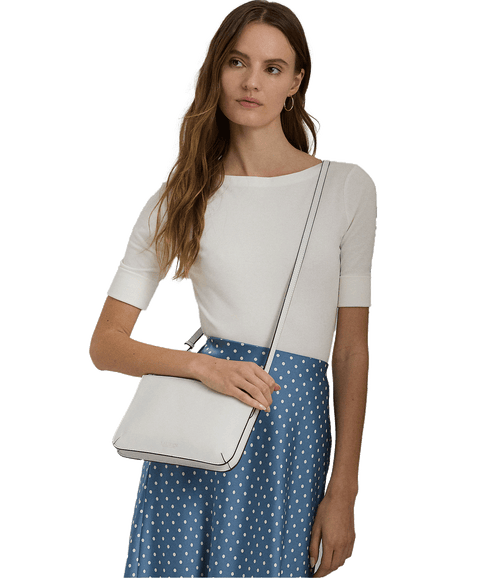 Leather Medium Landyn Crossbody Bag - White