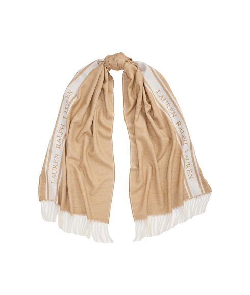 Two-tone Logo Jacquard Scarf - Beige