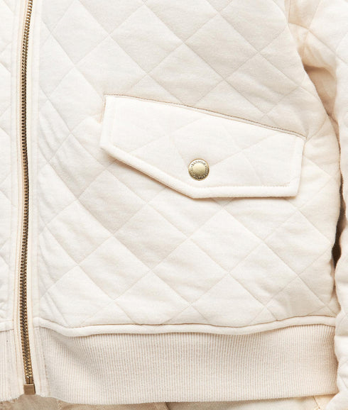 Alicia Quilted Bomber Jacket - Cream