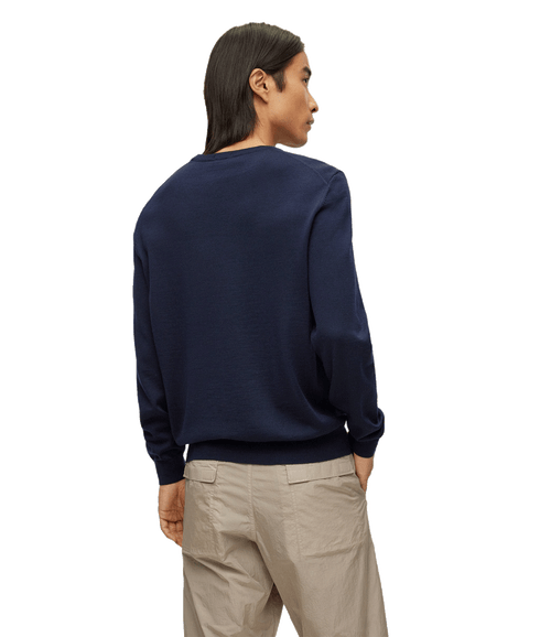 Baram-L V-Neck Sweater - Dark Blue