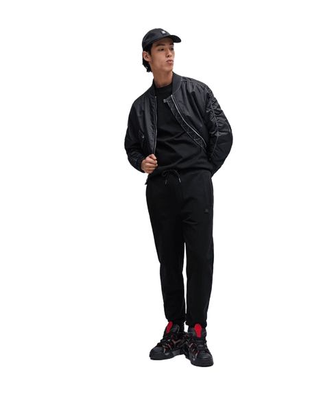 Interlock-cotton Regular-fit T-shirt With Stacked Logo - Black