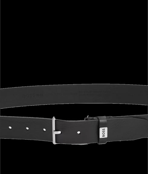 Elio Italian-leather Belt With Logo Keeper - Black