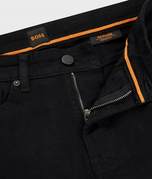 Maine Regular-fit Jeans in Stay-black Comfort-stretch Denim - Black