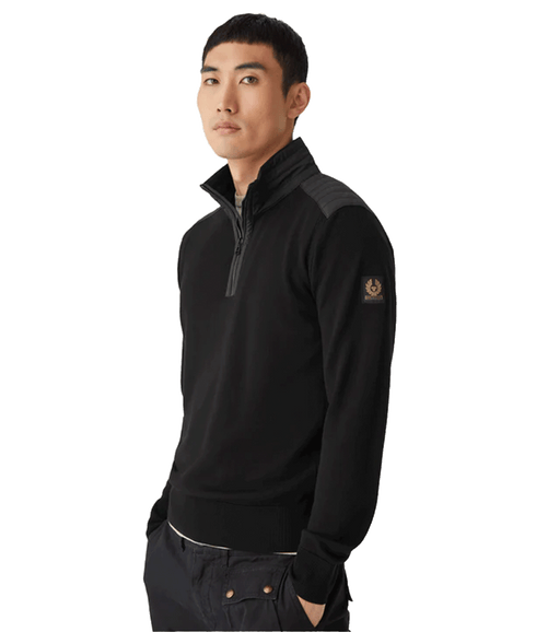 Kilmington Merino Wool Quarter Zip Jumper - Black