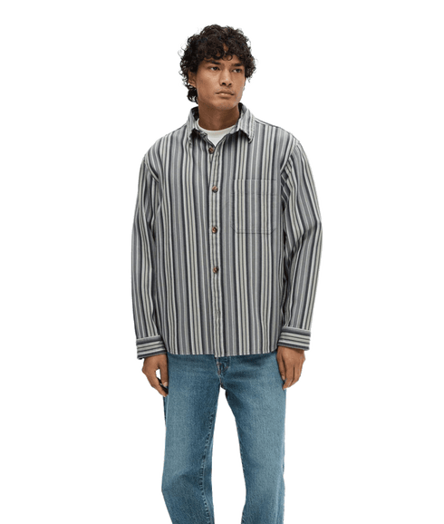 Striped Cotton Overshirt - Multi