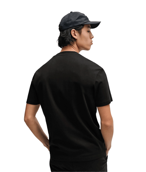 Interlock-cotton Regular-fit T-shirt With Stacked Logo - Black