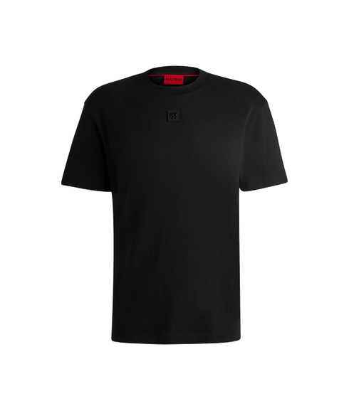 Interlock-cotton Regular-fit T-shirt With Stacked Logo - Black