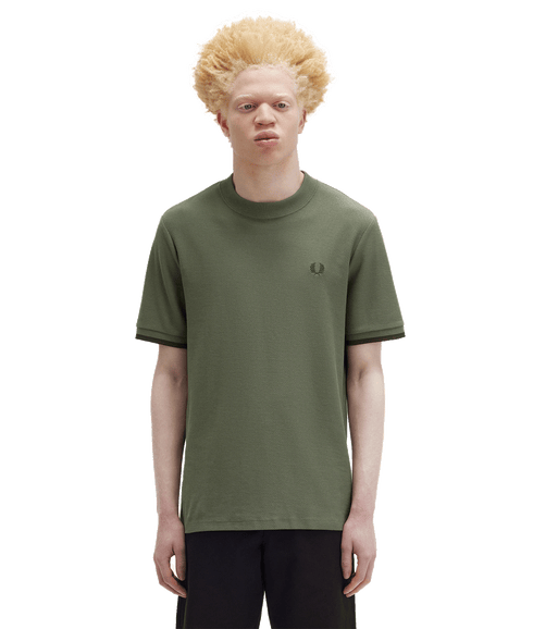 Tipped Cuff Pique T-Shirt - Green
