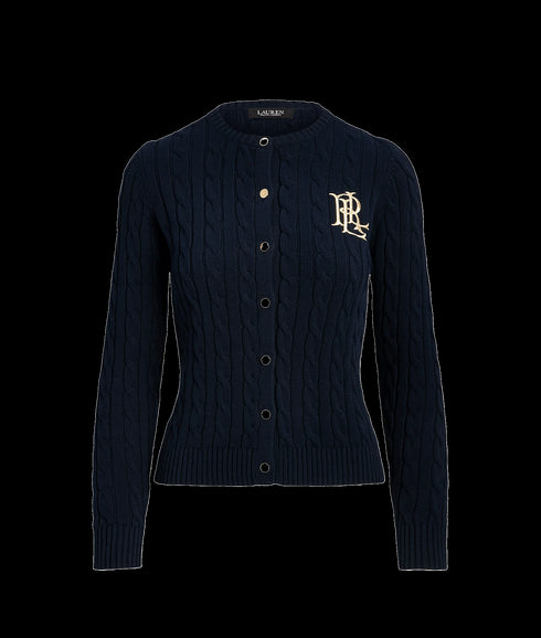 Cable-knit Cotton Cardigan - Navy