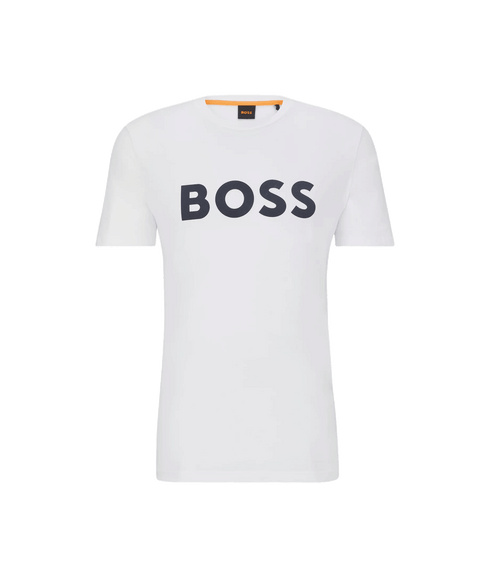 Cotton-jersey T-shirt With Rubber-print Logo - White