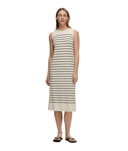 Sleeveless Knitted Maxi Dress - Beige