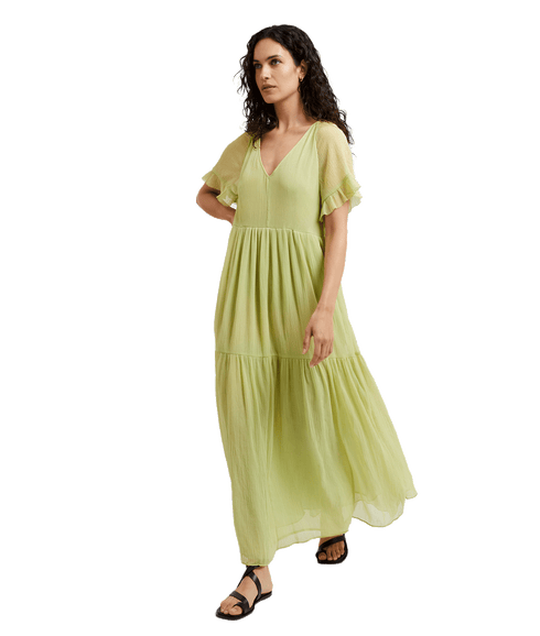 Gossamer Chiffon Tiered Maxi Dress - Green